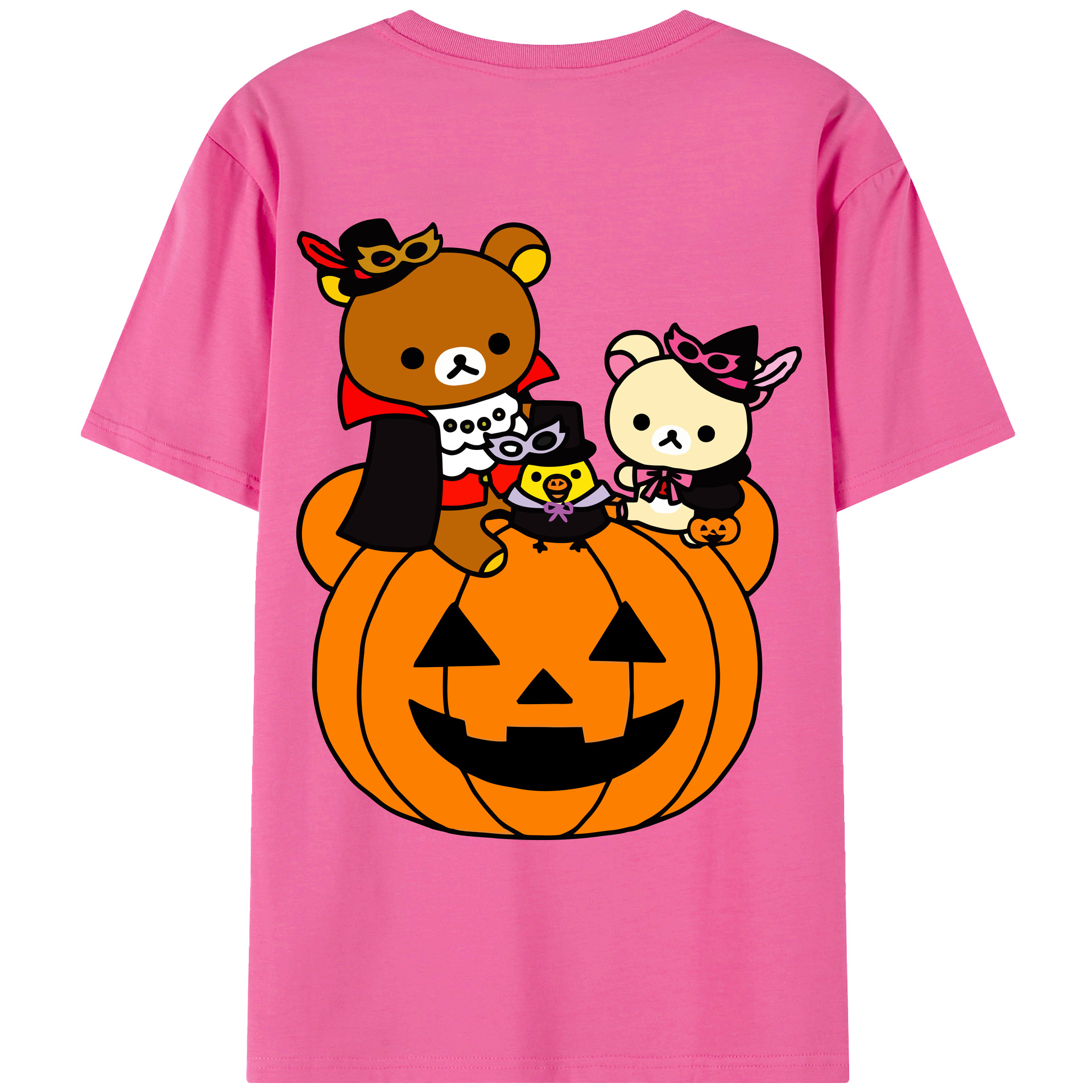 （画像用） リラックマ リラックマ キイロイトリ Rilakkuma Korilakkuma Kiiroitori レディース半袖Tシャツ(バックプリント)